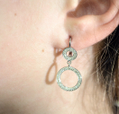 Сережки коло Chanel із срібла 925 проби