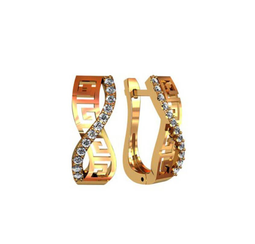 Сережки з фіанітами Versace із срібла 925 проби