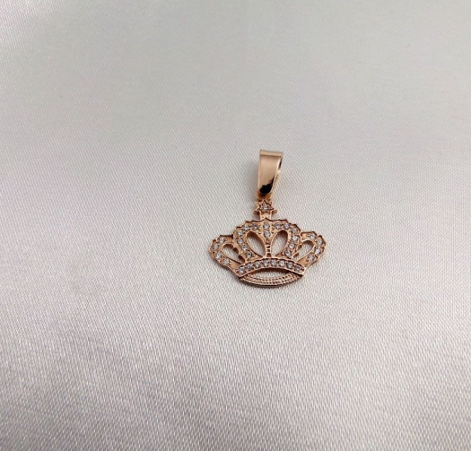 Кулон корона из серебра 925 пробы