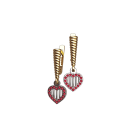 Сережки з серцем із срібла 925 проби