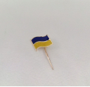 Значок на піджак прапор України із срібла 925 проби