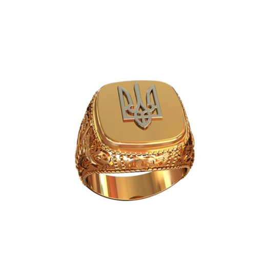 Печатка з тризубом із срібла 925 проби