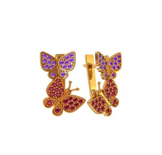 сережки метелики із срібла 925 проби