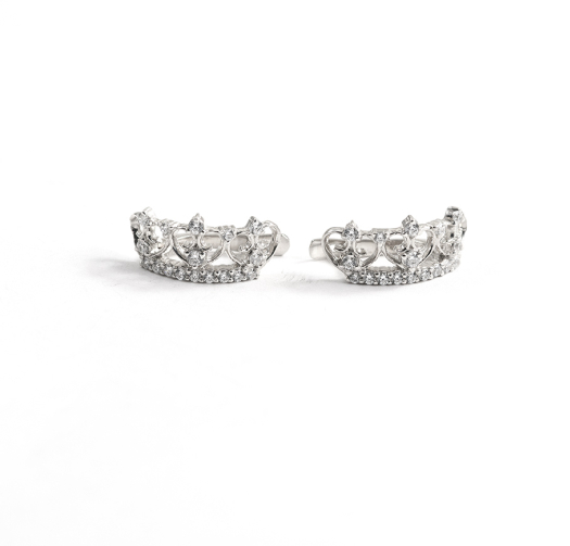 Сережки корона із срібла 925 проби