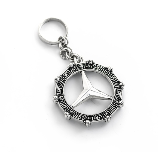 Брелок Mercedes benz із срібла 925 проби