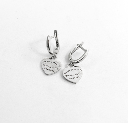 Срібні Сережки Tiffany серця із срібла 925 проби