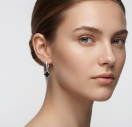 Серебряные Серьги клевер Van Cleef с ониксом из серебра 925 пробы Серебряные Серьги клевер Van Cleef с ониксом из серебра 925 пробы