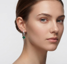 Серебряные Серьги Van Cleef с малахитом из серебра 925 пробы
