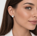 Серебряные Серьги Van Cleef клевер с перламутром из серебра 925 пробы Серебряные Серьги Van Cleef клевер с перламутром из серебра 925 пробы