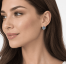 Серебряные Серьги Van Cleef с голубым перламутром родий из серебра 925 пробы Серебряные Серьги Van Cleef с голубым перламутром родий из серебра 925 пробы