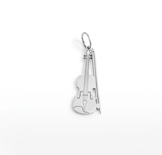 Серебряный кулон скрипка из серебра 925 пробы