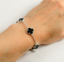 Браслет Van Cleef з оніксом із срібла із срібла 925 проби