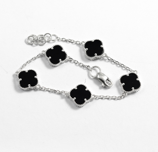 Браслет Van Cleef з оніксом із срібла із срібла 925 проби