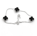 Срібний браслет Van Cleef з оніксом із срібла 925 проби