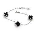Срібний браслет Van Cleef з оніксом із срібла 925 проби
