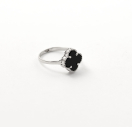 Срібна Каблучка Van Cleef з оніксом із срібла 925 проби