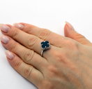 Срібна Каблучка Van Cleef з оніксом із срібла 925 проби