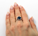 Срібна Каблучка Van Cleef з оніксом із срібла 925 проби