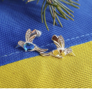 Срібні Сережки колібрі із срібла 925 проби