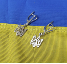 Сережки с гербом Украины из серебра 925 пробы Сережки с гербом Украины из серебра 925 пробы