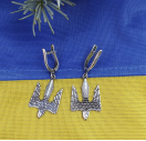 Сережки сокіл тризуб із срібла 925 проби