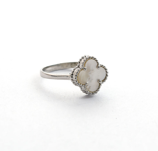 Срібна Каблучка Van Cleef з перламутром із срібла 925 проби